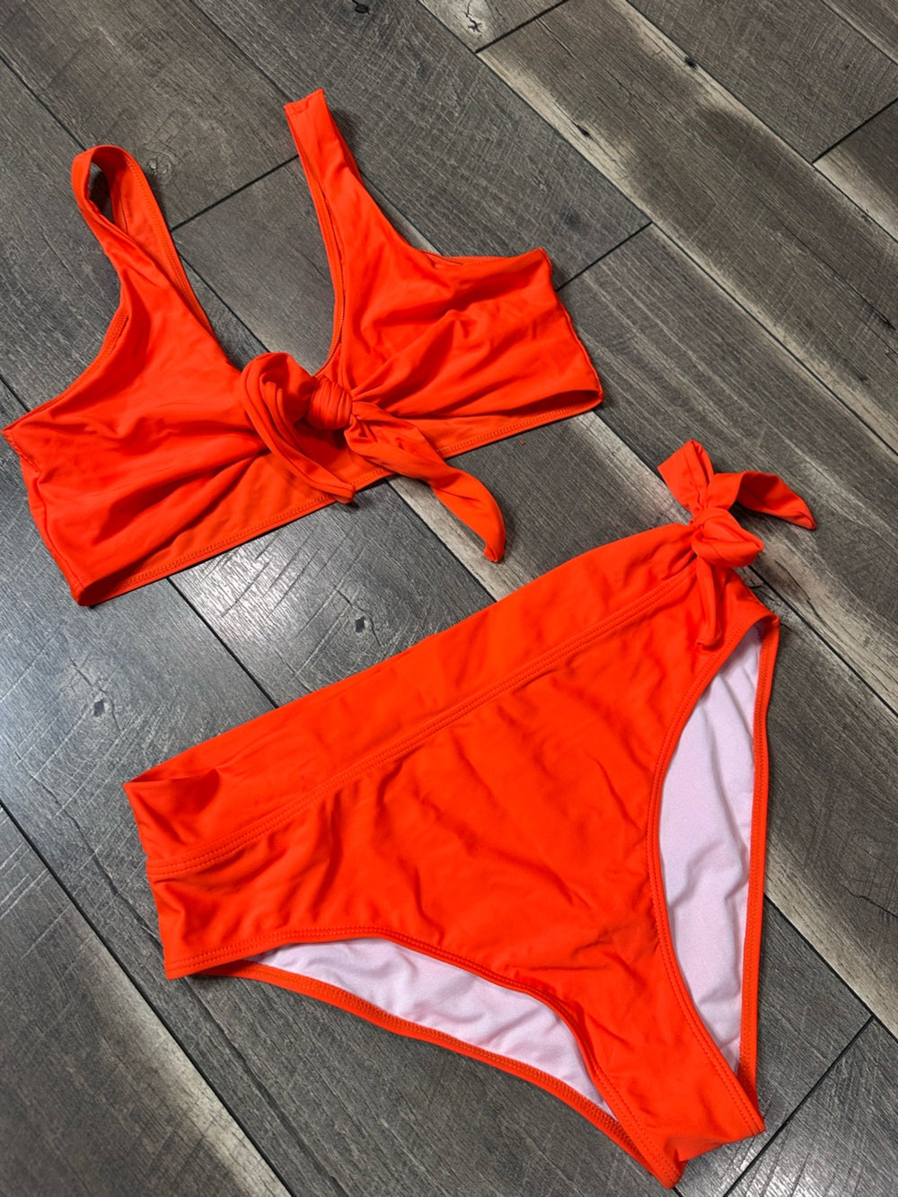 Orange Knot Front Bikini