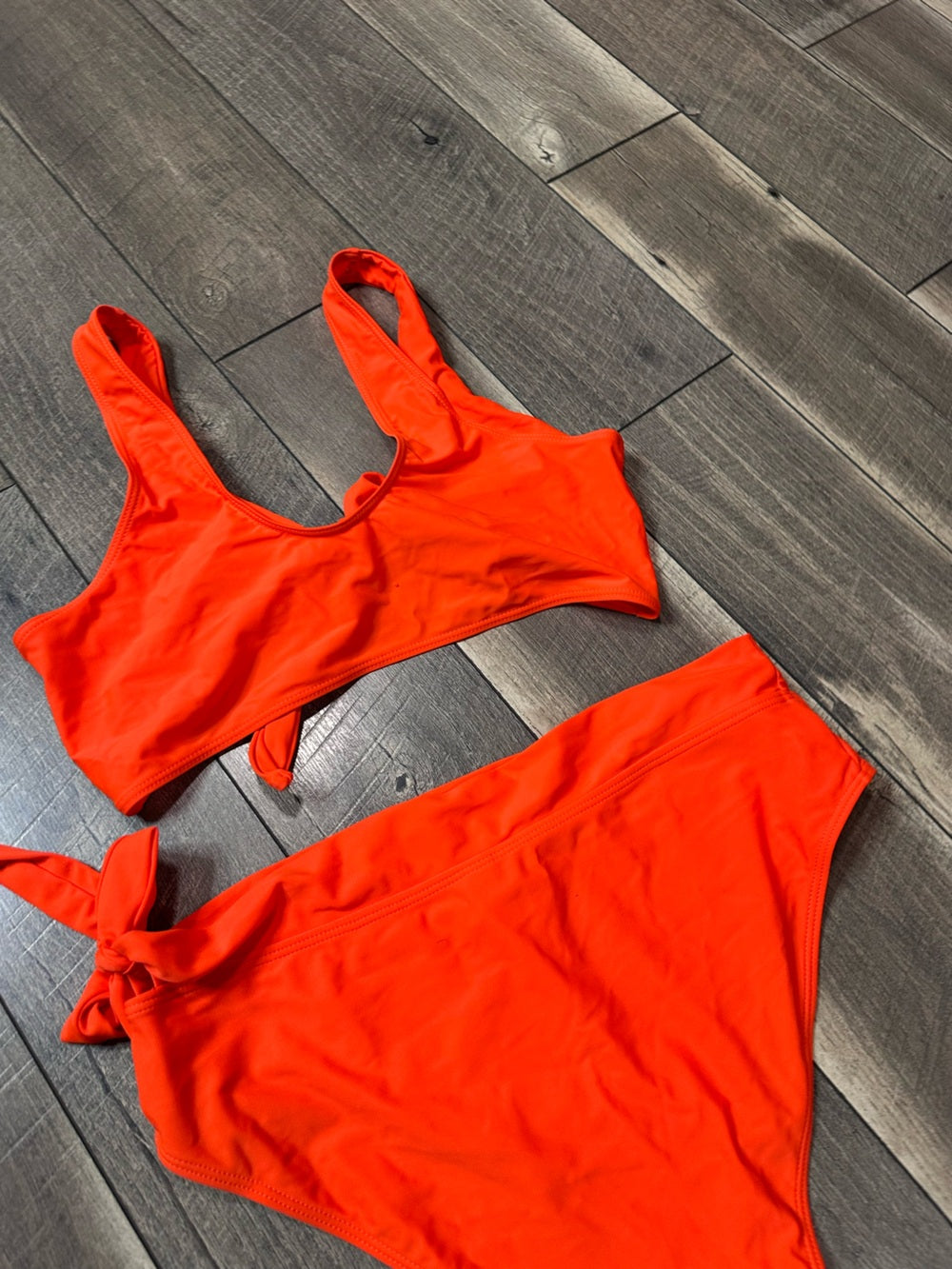 Orange Knot Front Bikini