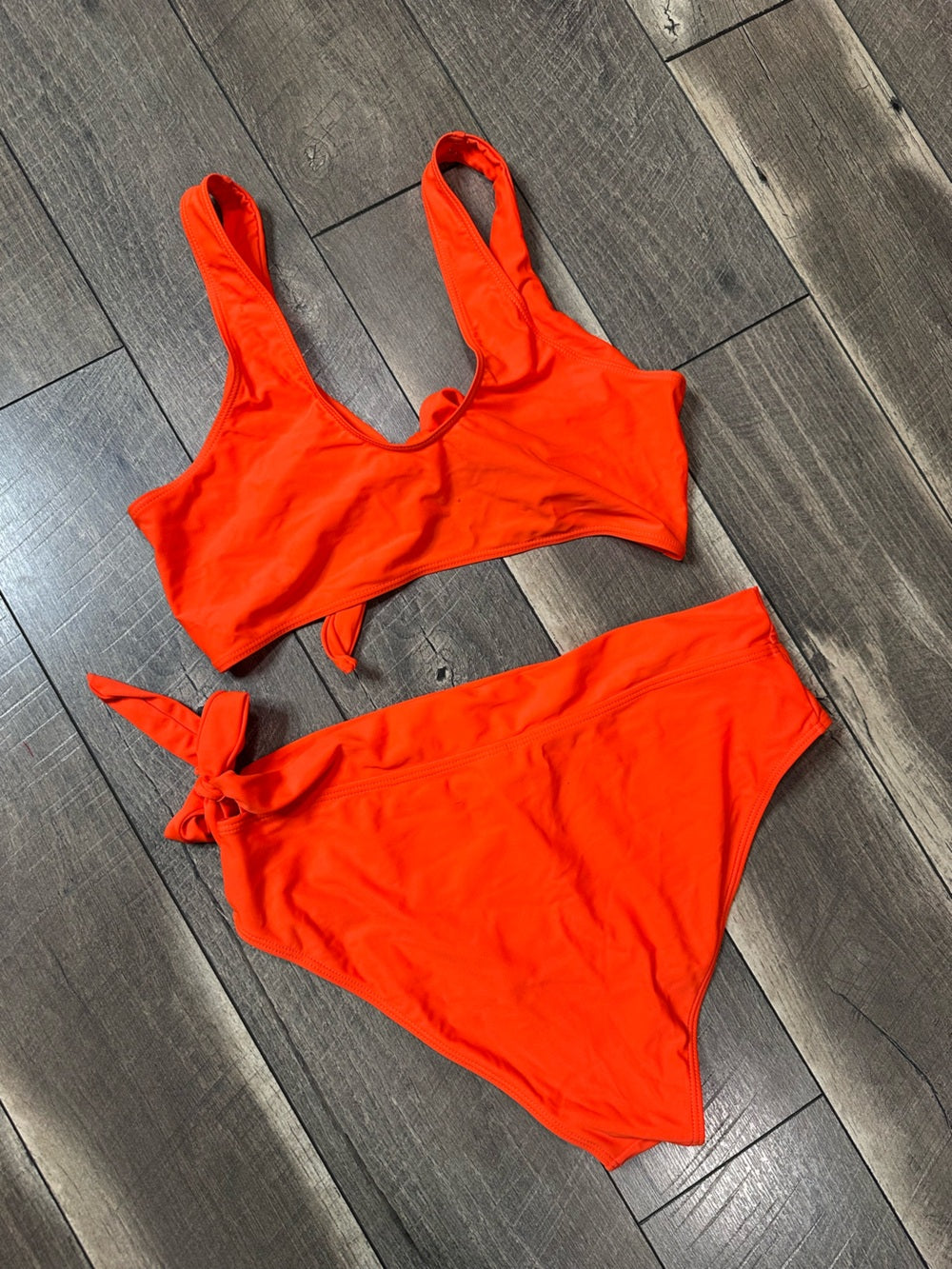 Orange Knot Front Bikini