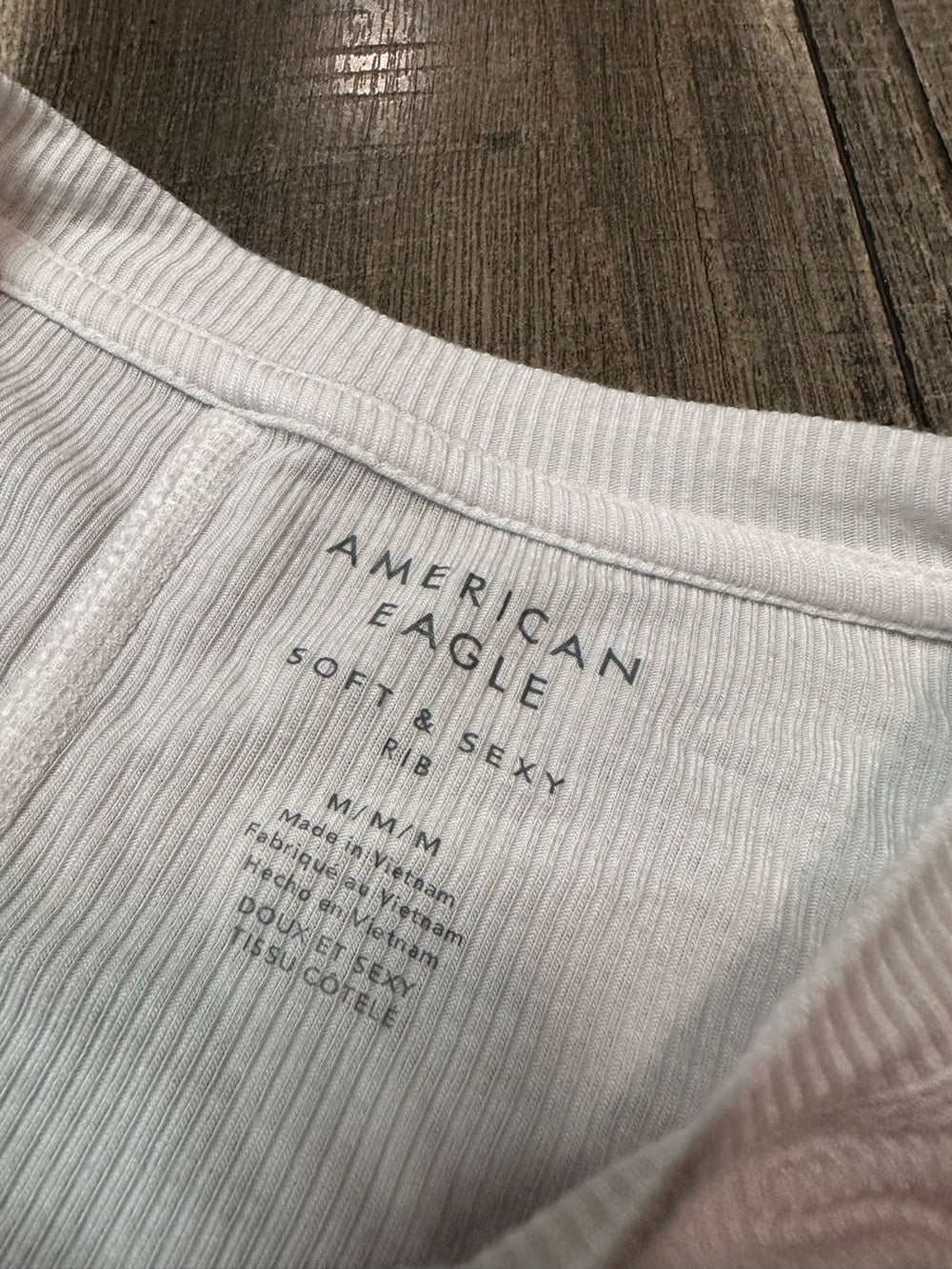 American Eagle Ribbed Loose Crop Tee