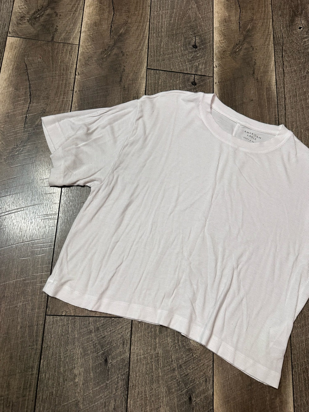 American Eagle Ribbed Loose Crop Tee