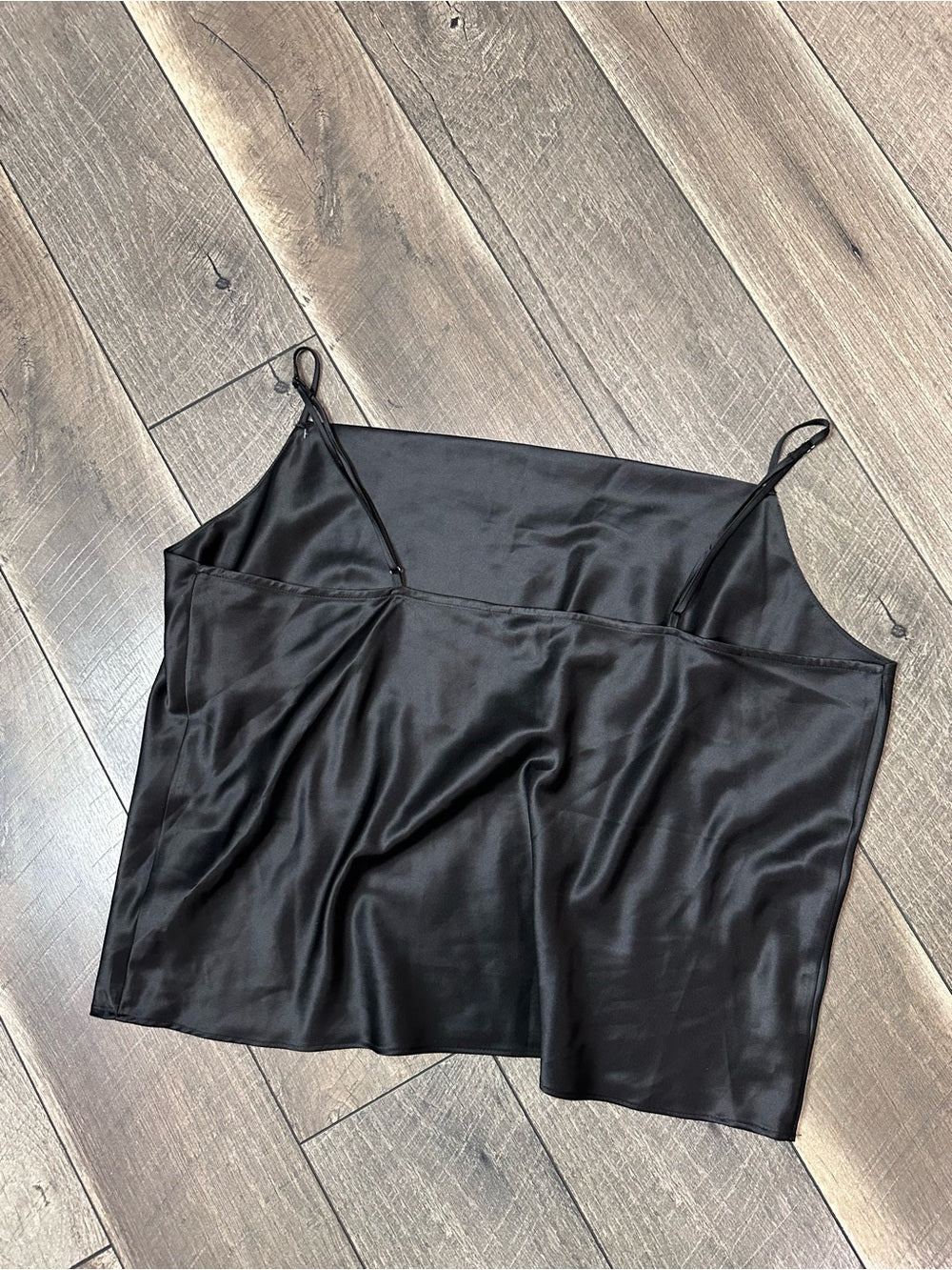 Nine West Silky Black Droop Neck Tank Top