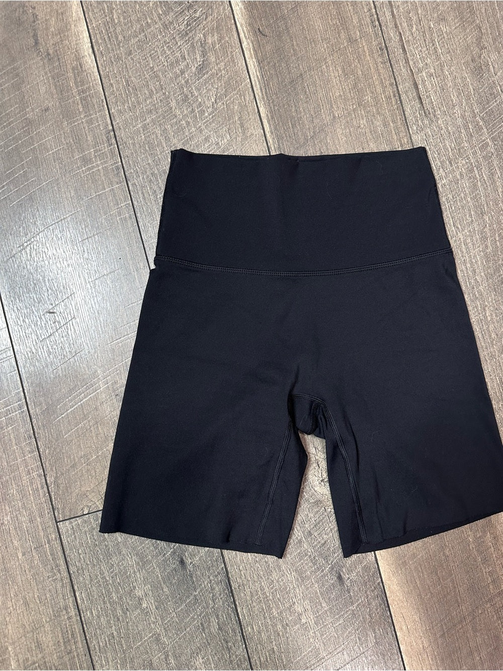 Aerie No Front Seam Black Biker Shorts