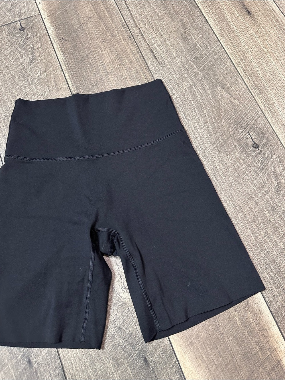 Aerie No Front Seam Black Biker Shorts