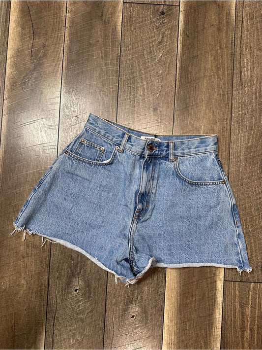 Pull & Bear Raw Hem Denim Shorts