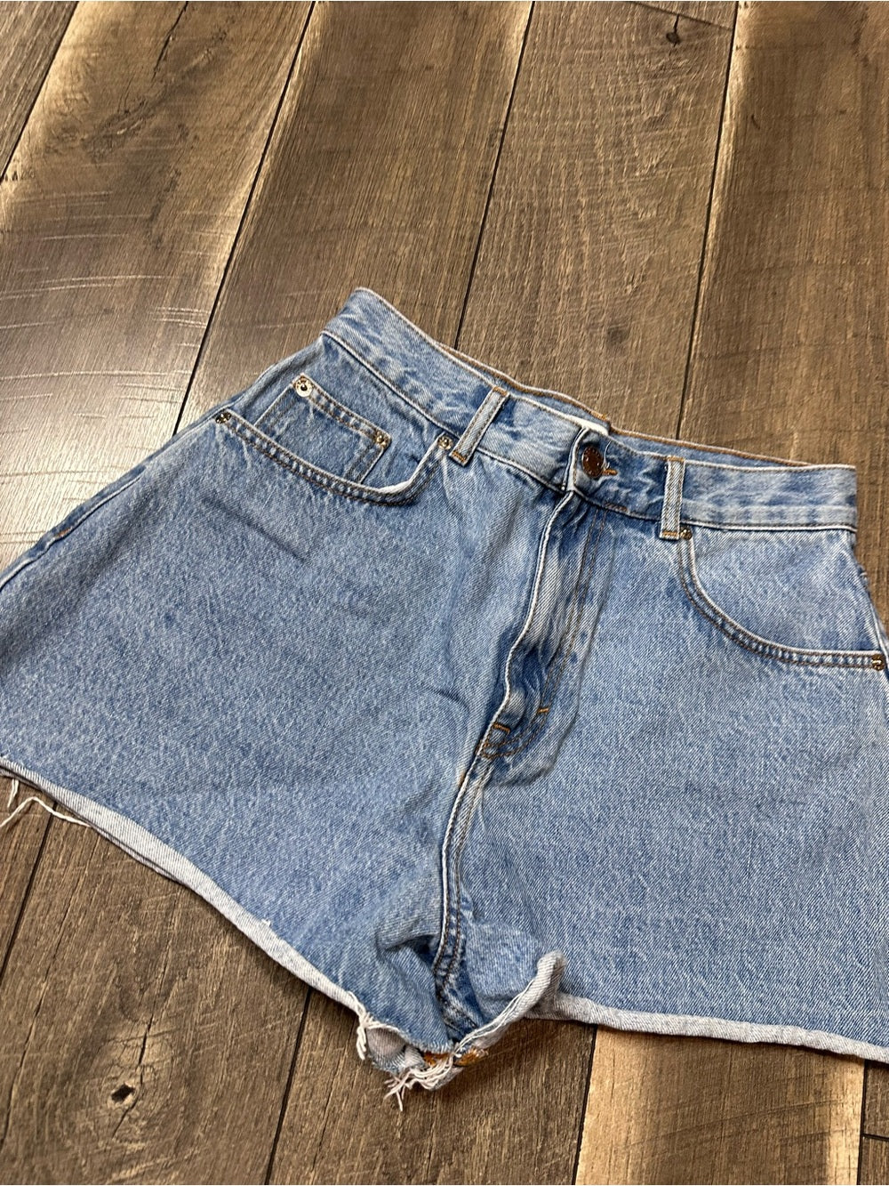 Pull & Bear Raw Hem Denim Shorts