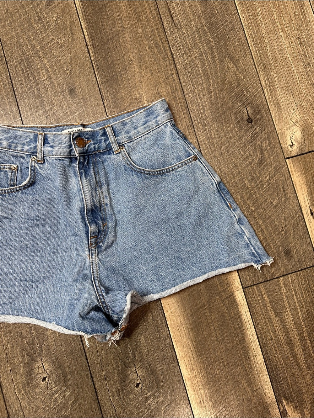 Pull & Bear Raw Hem Denim Shorts
