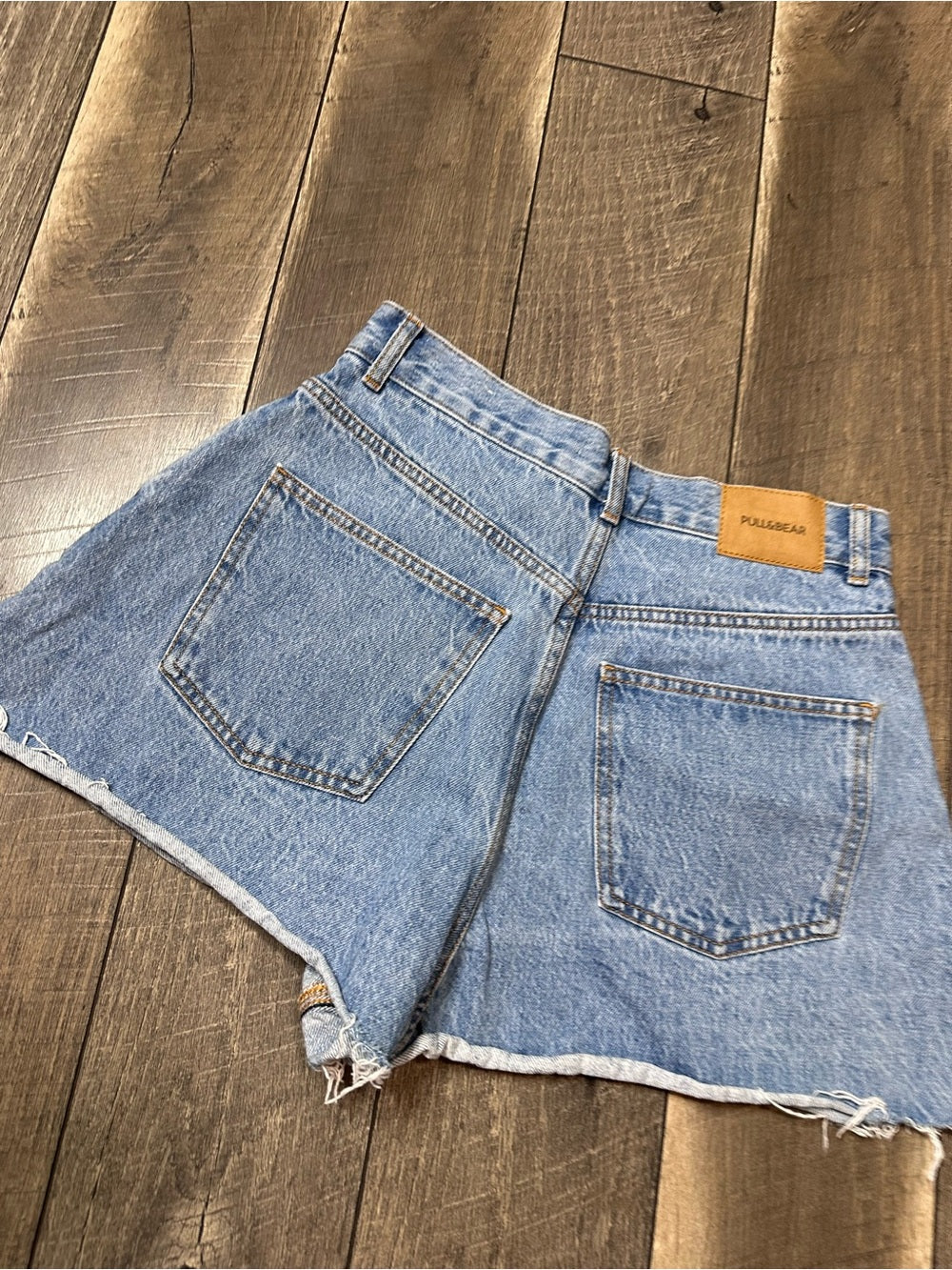 Pull & Bear Raw Hem Denim Shorts