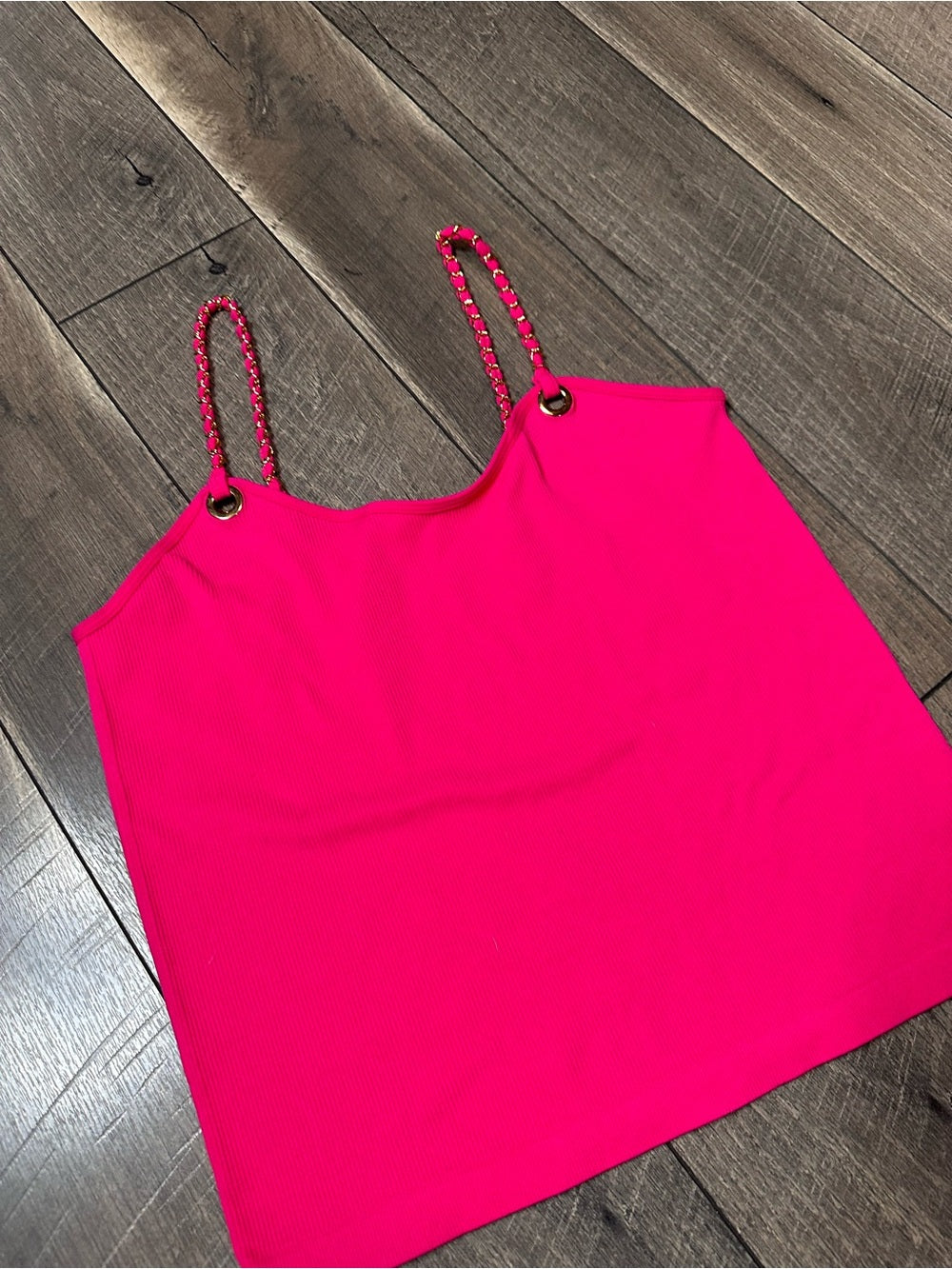 Fct Chain Strappy Ribbed Tank Top