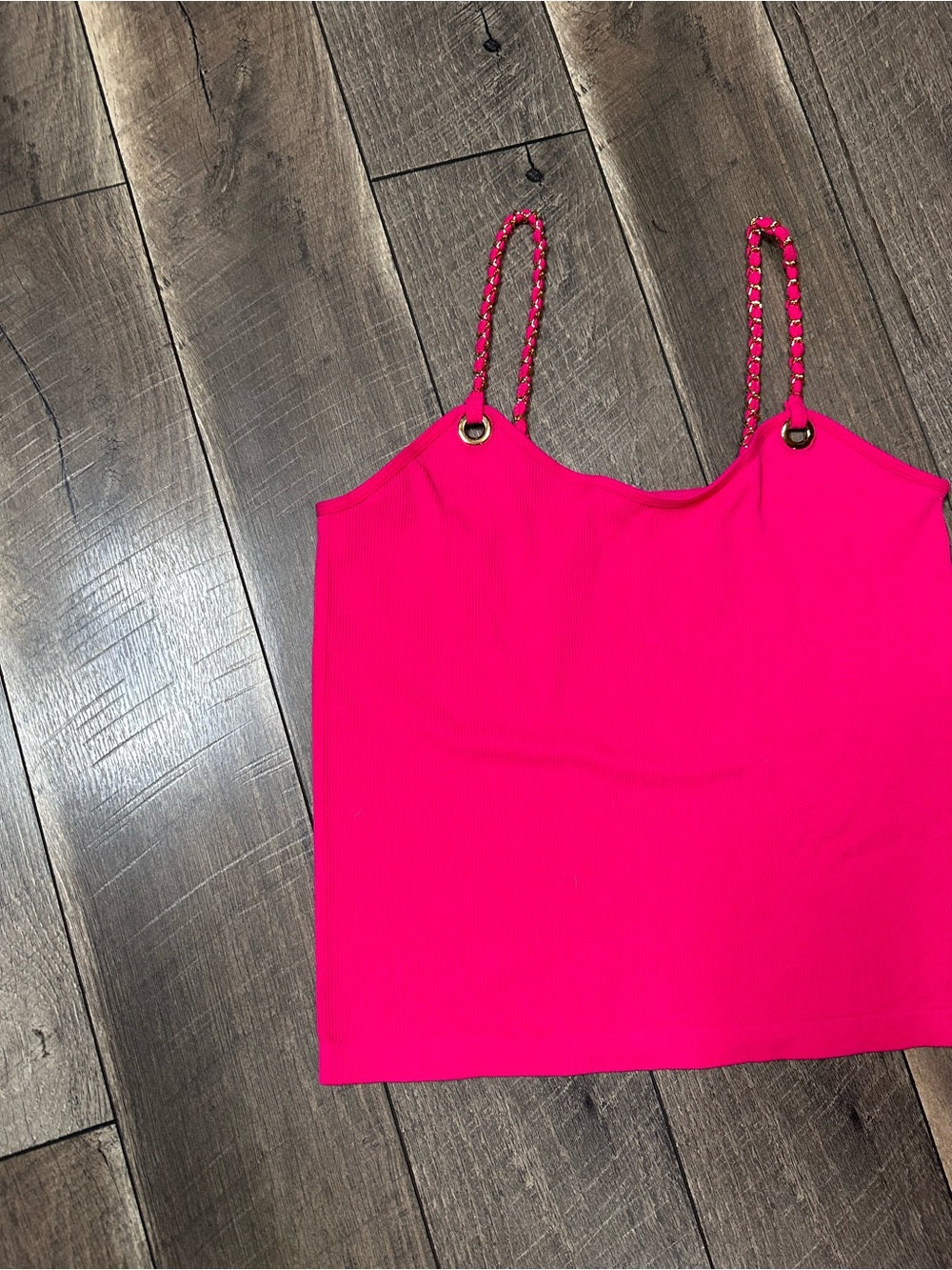 Fct Chain Strappy Ribbed Tank Top