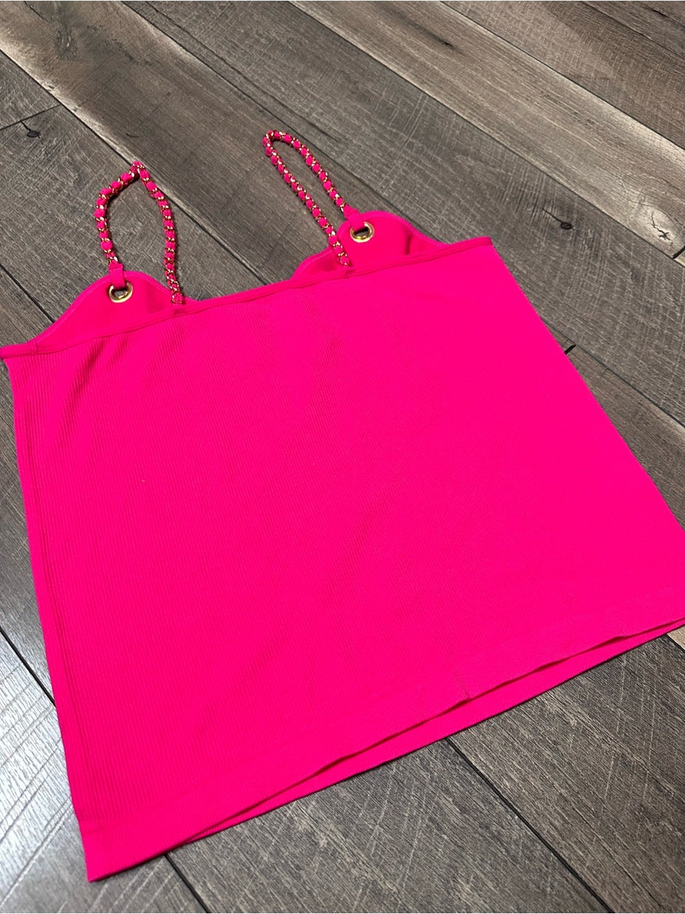 Fct Chain Strappy Ribbed Tank Top