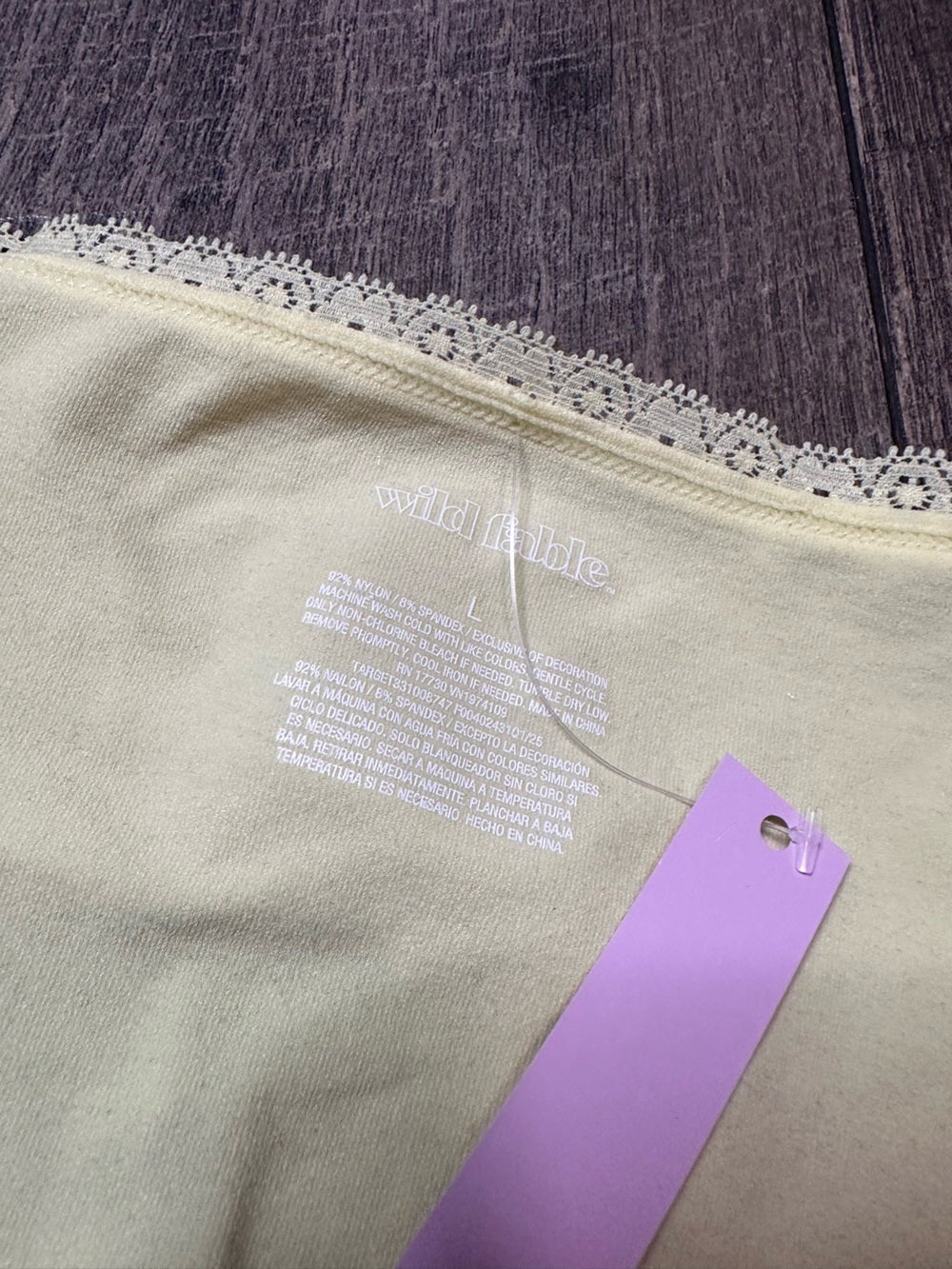 Wild Fable Buttery Yellow Lace Trim Top