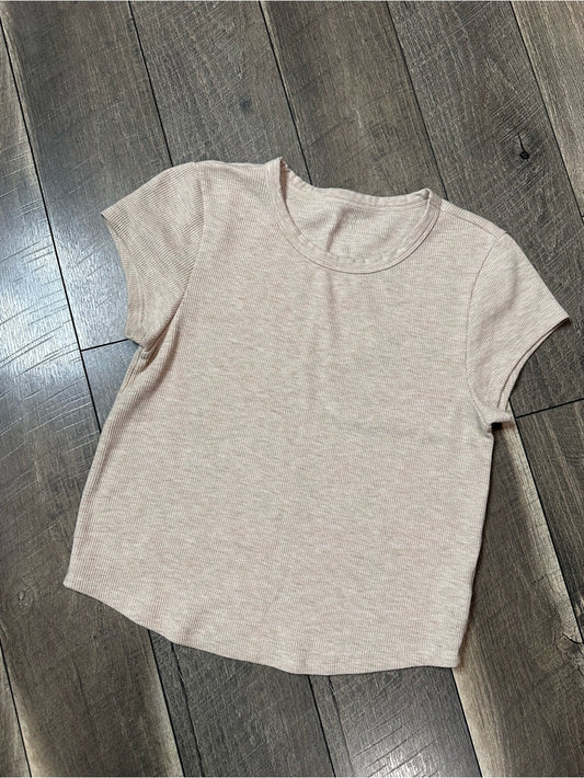American Eagle Waffleknit Short Sleeve Top