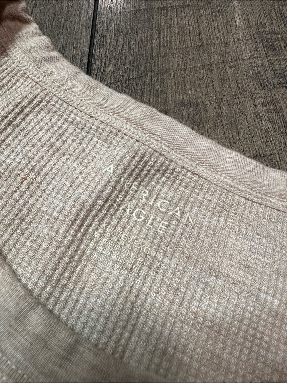 American Eagle Waffleknit Short Sleeve Top