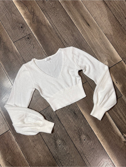 12th Tribe Fuzzy Crop Sweater