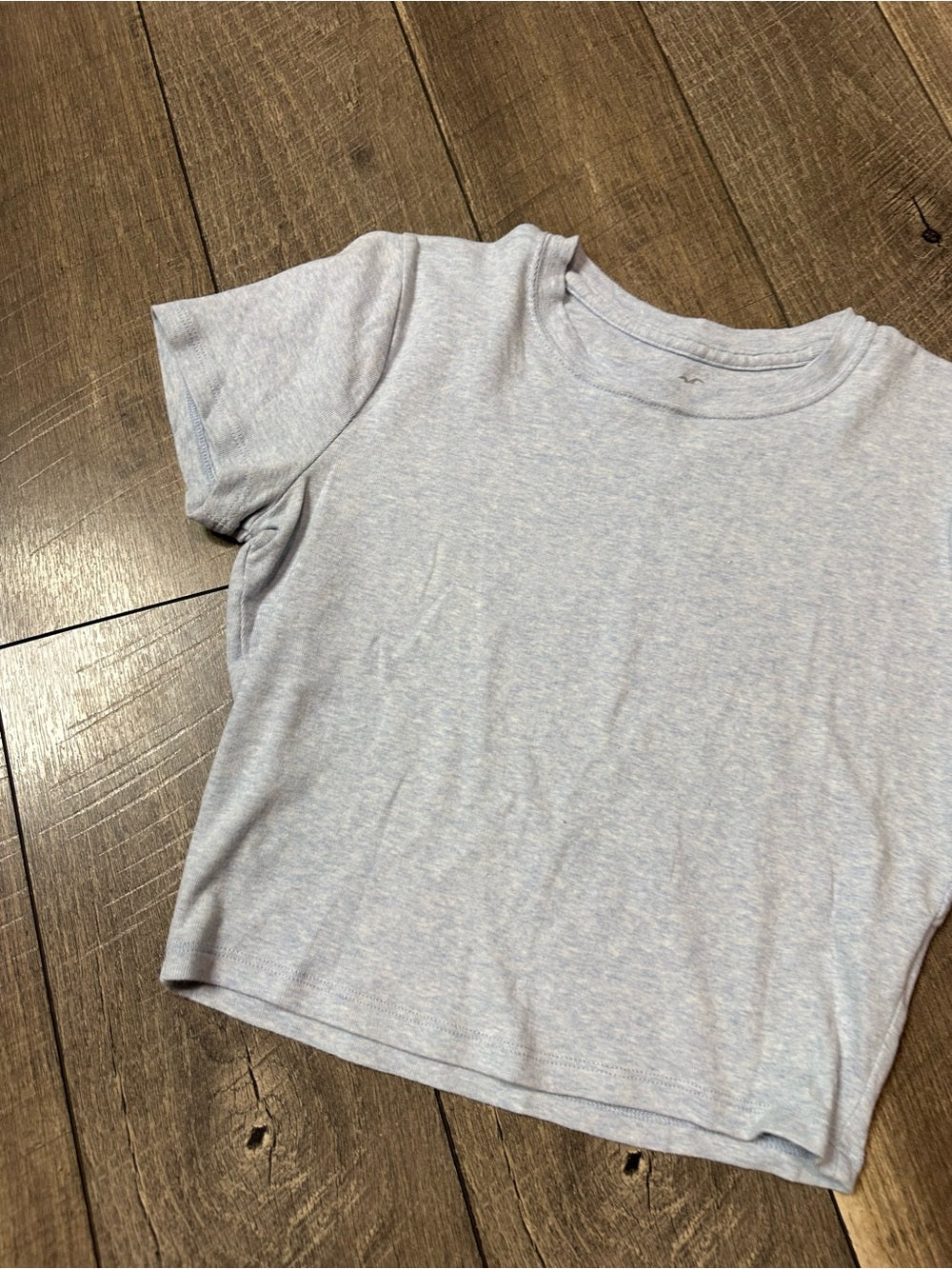 Hollister Heathered Baby Blue Crop Tee
