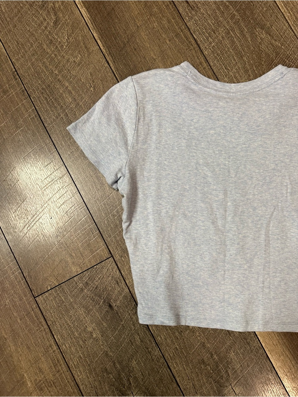 Hollister Heathered Baby Blue Crop Tee