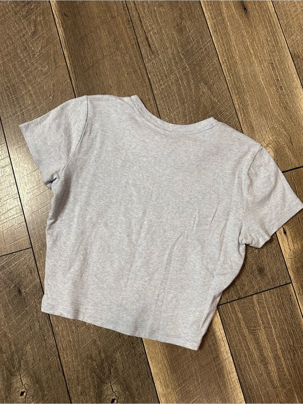 Hollister Heathered Baby Blue Crop Tee