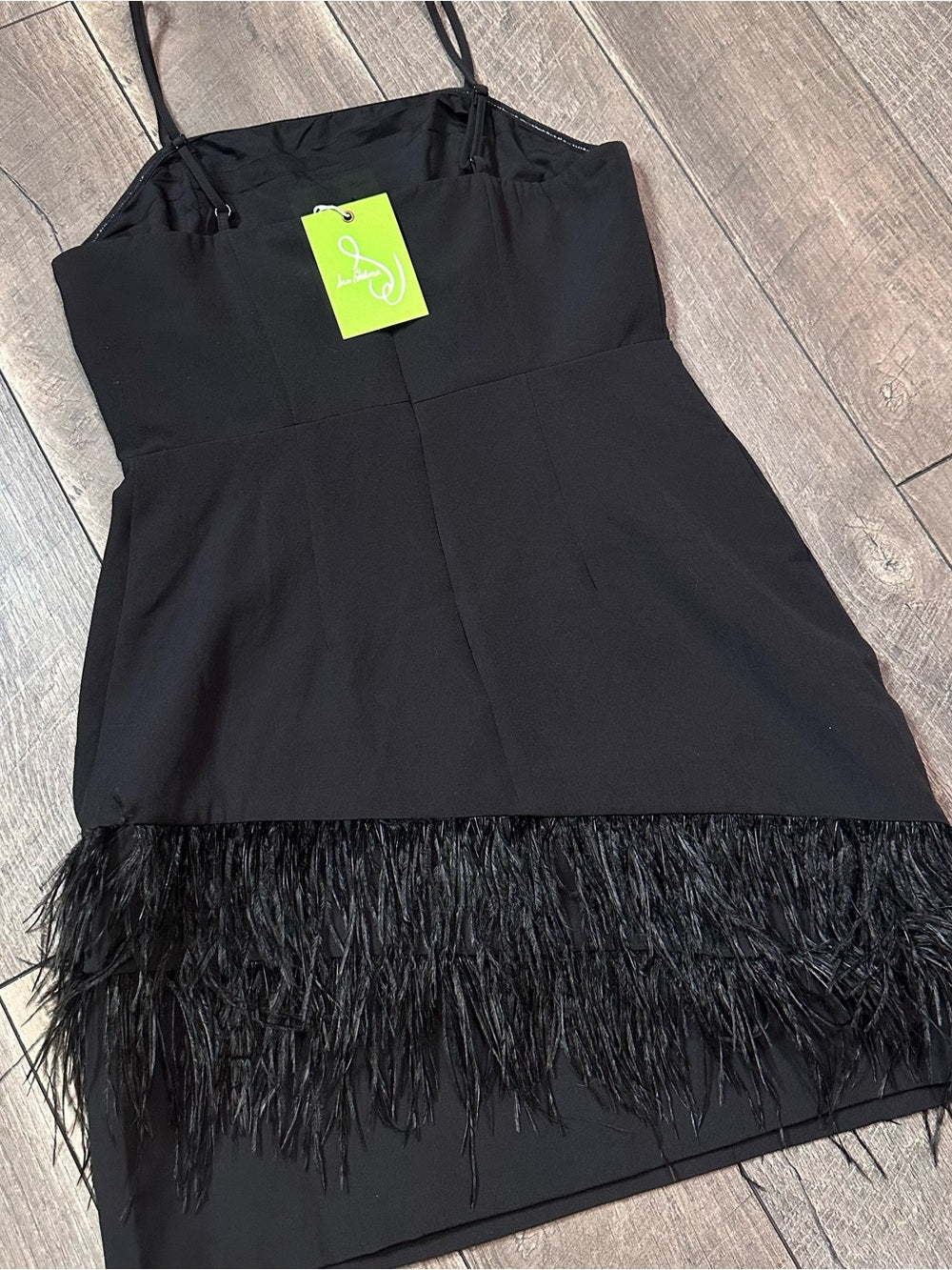 Sam Edelman Asymmetrical Feather Sheath Mini Dress
