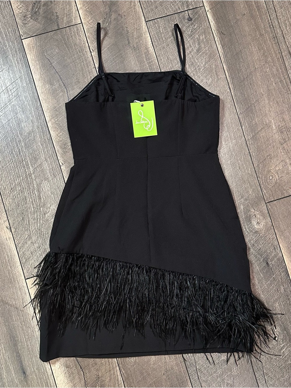 Sam Edelman Asymmetrical Feather Sheath Mini Dress