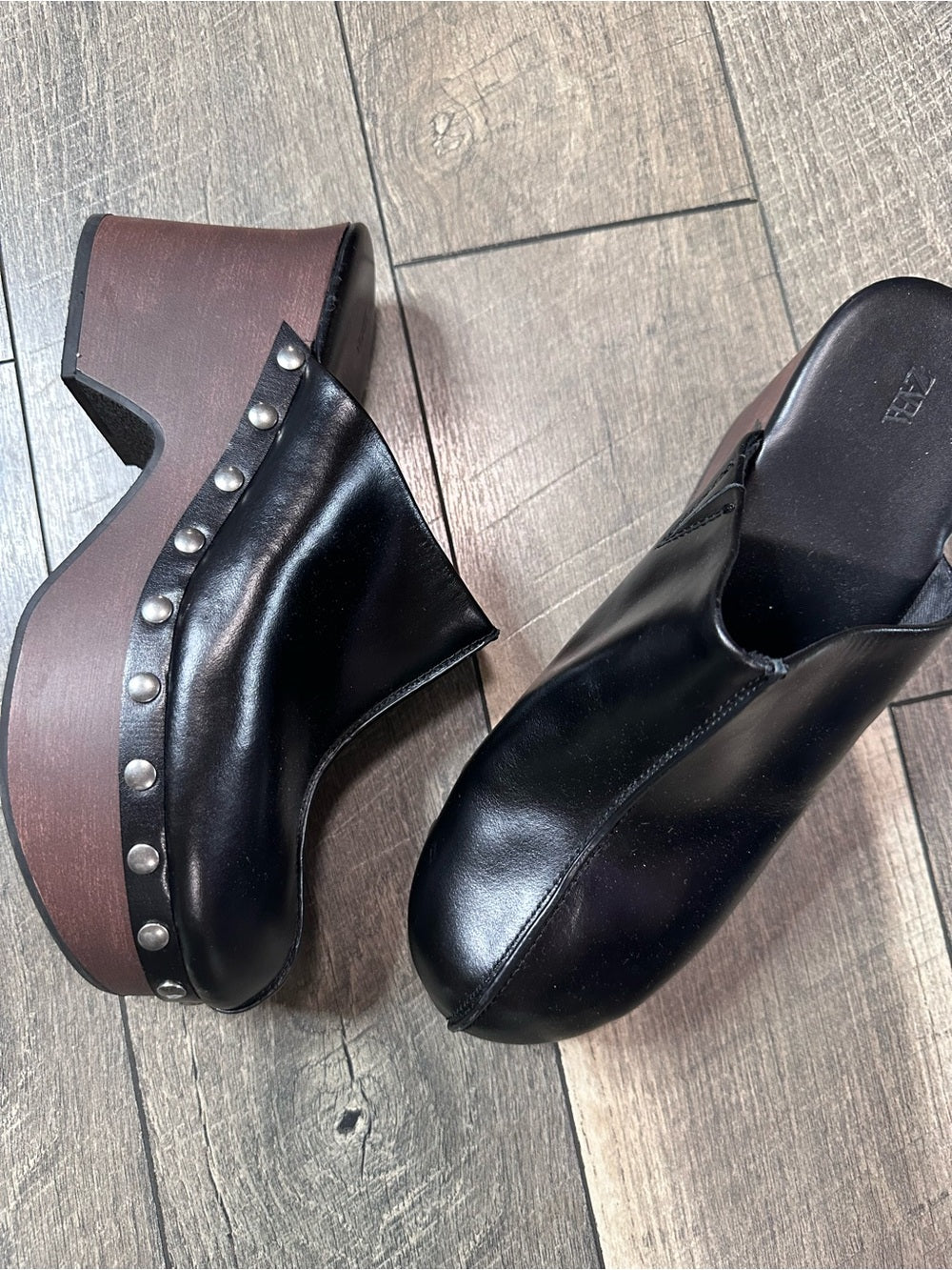 Zara Studded Black Clogs