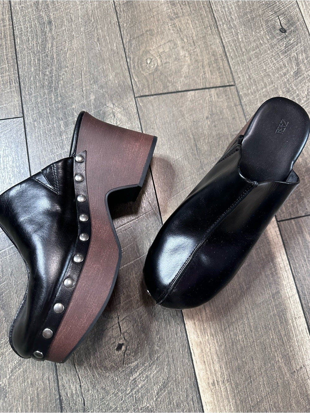 Zara Studded Black Clogs