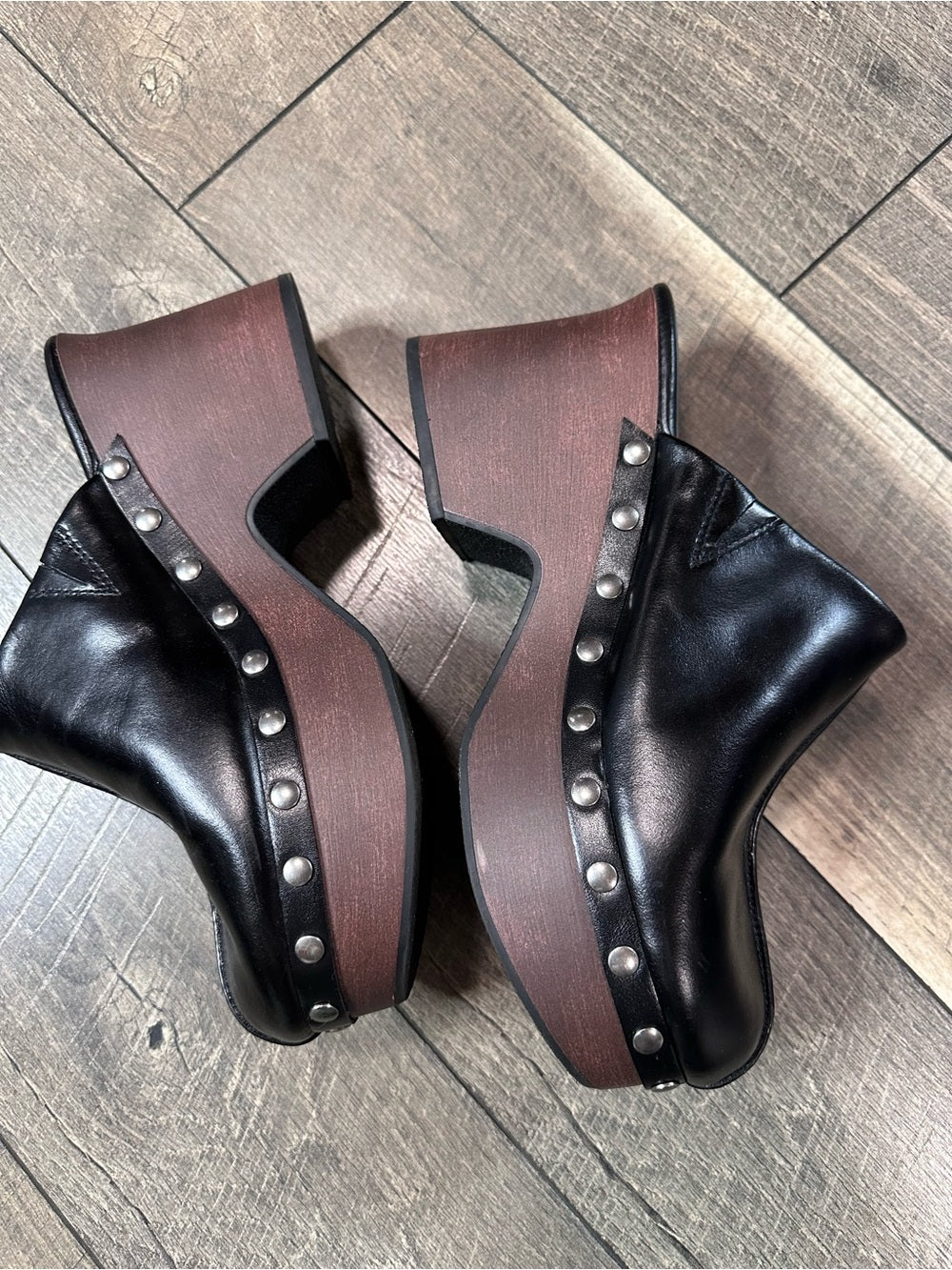 Zara Studded Black Clogs