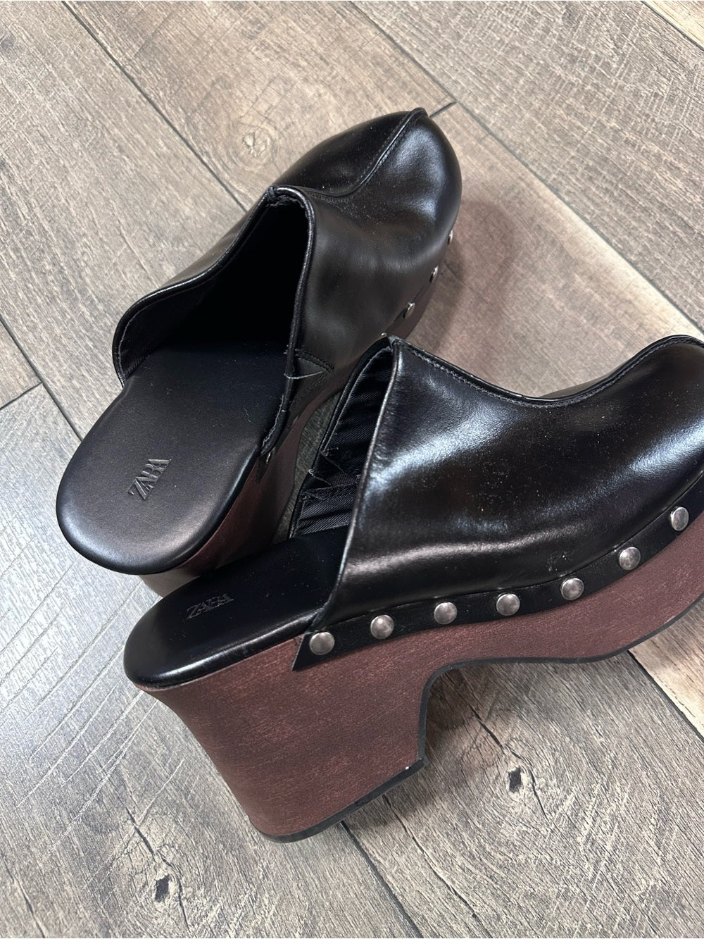 Zara Studded Black Clogs