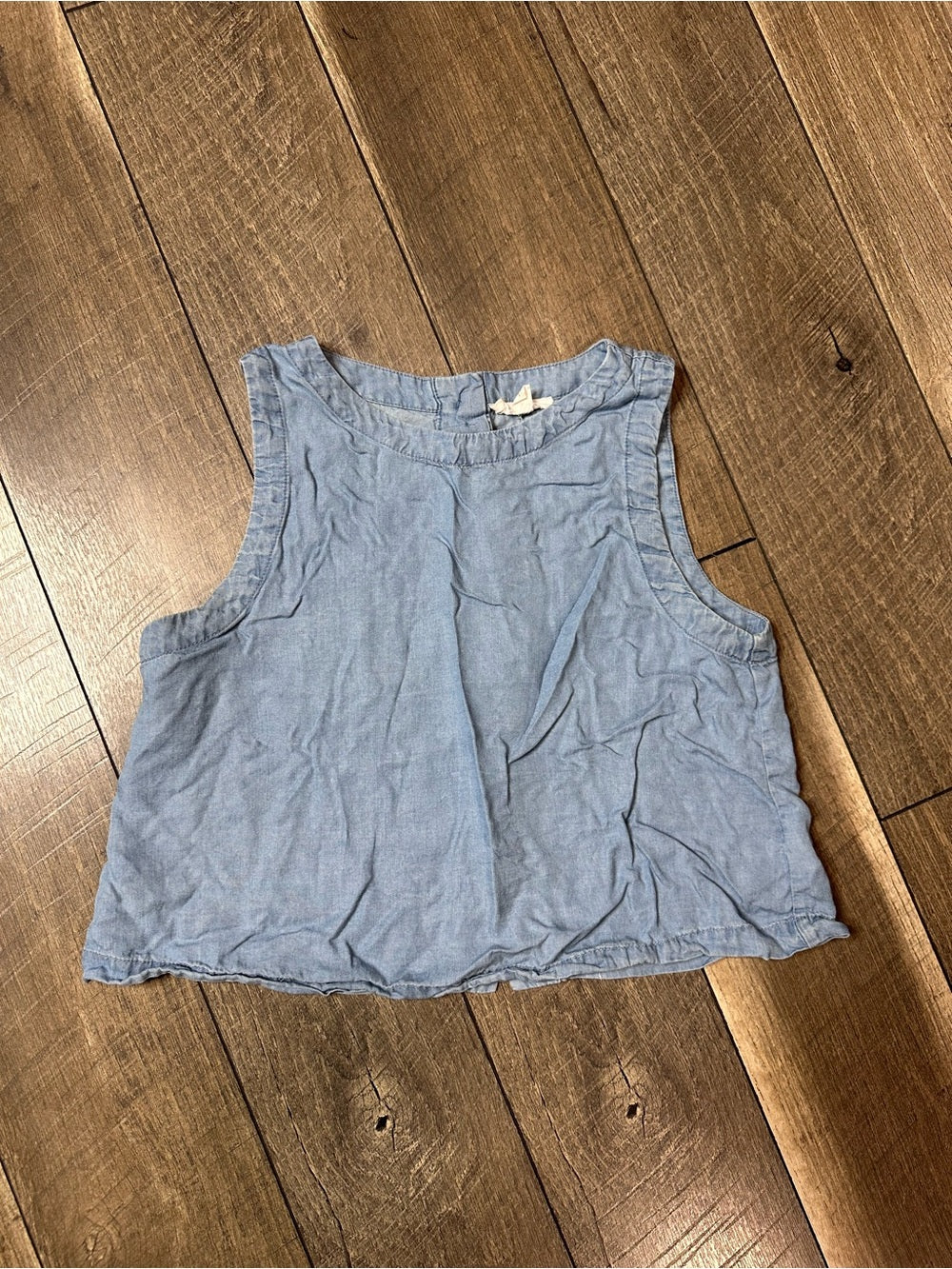 Blu Pepper Soft Denim Button Back Top