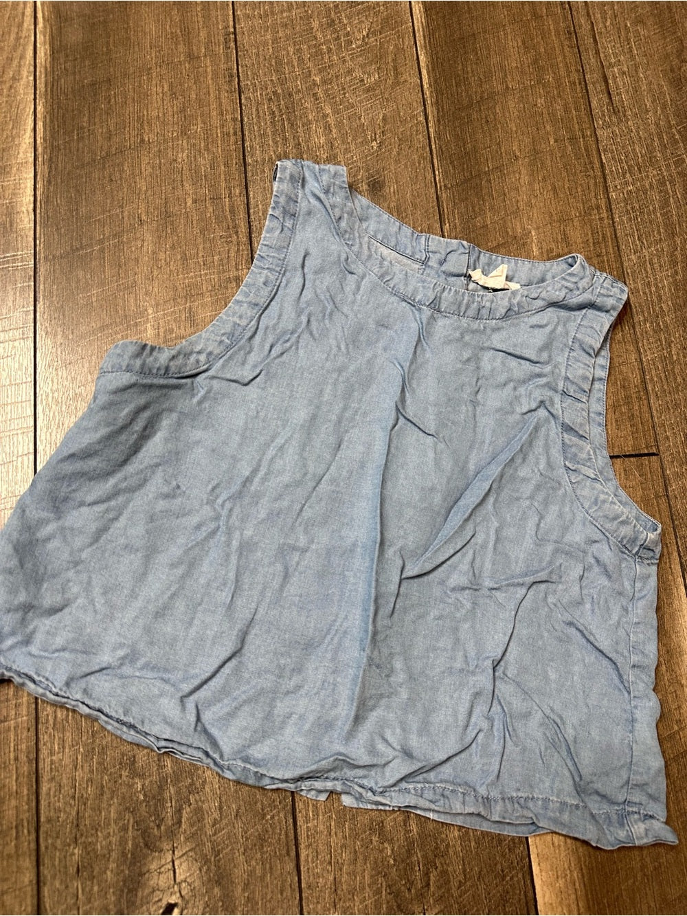 Blu Pepper Soft Denim Button Back Top
