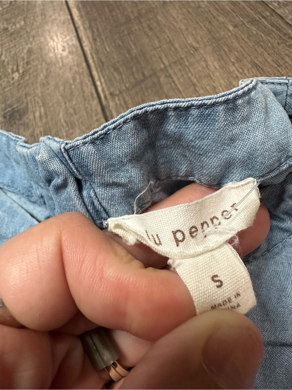 Blu Pepper Soft Denim Button Back Top