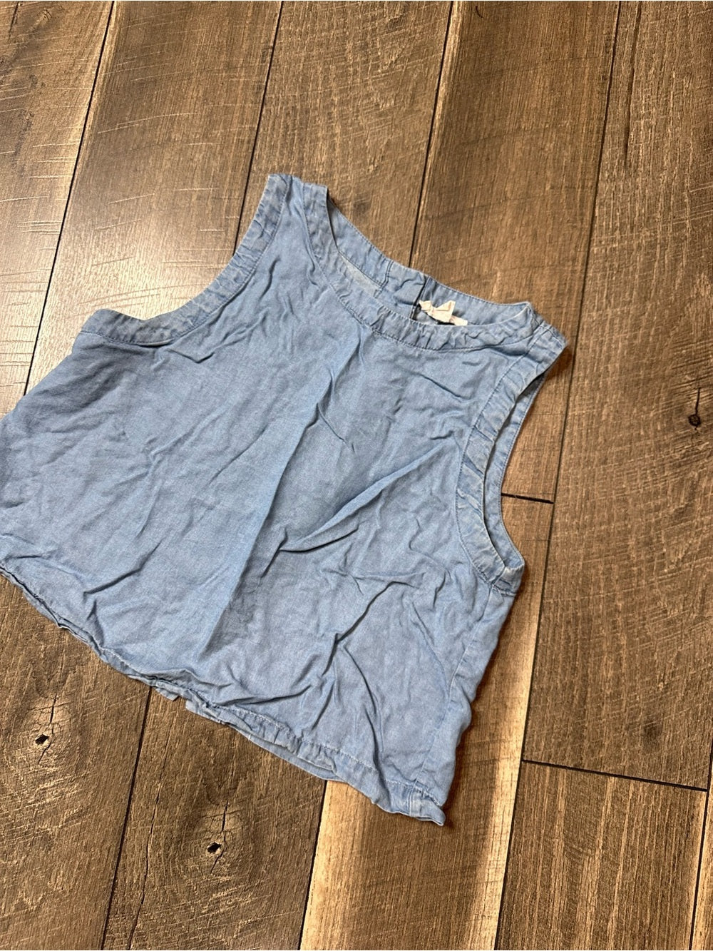 Blu Pepper Soft Denim Button Back Top