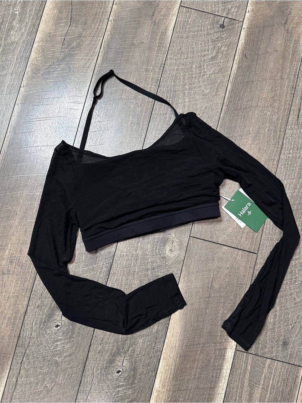Halara Halter Mesh Long Sleeve Top