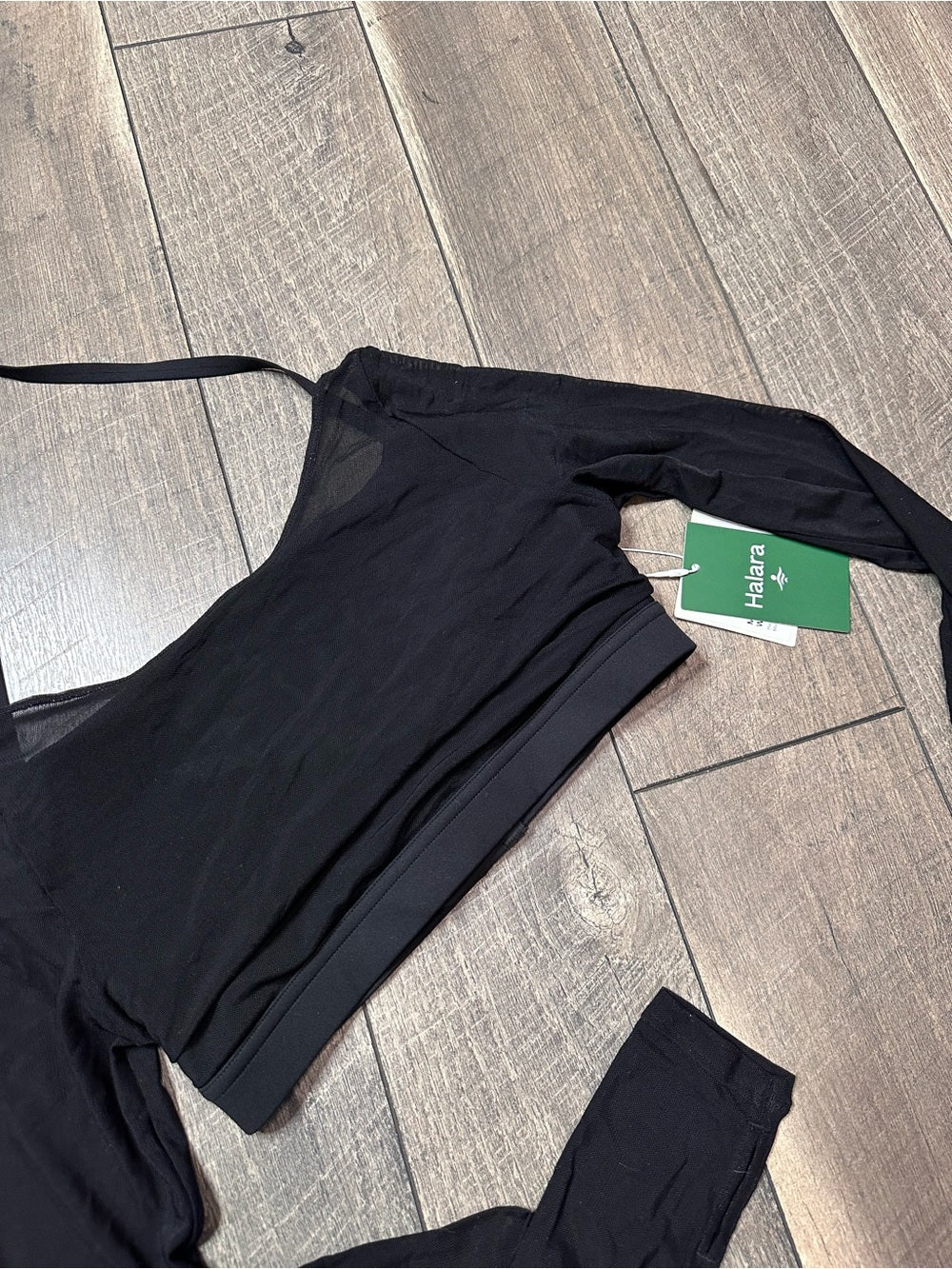 Halara Halter Mesh Long Sleeve Top