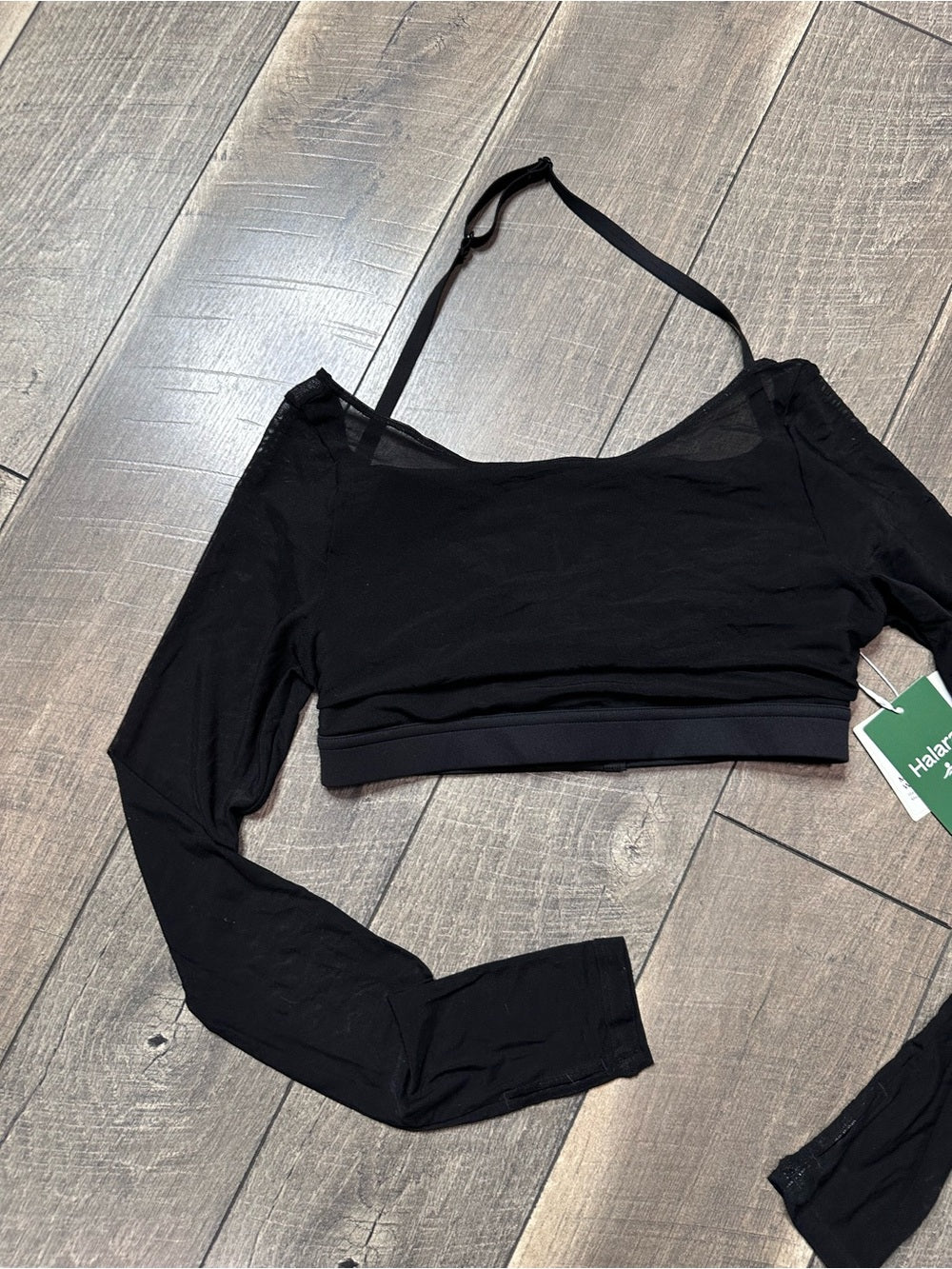 Halara Halter Mesh Long Sleeve Top