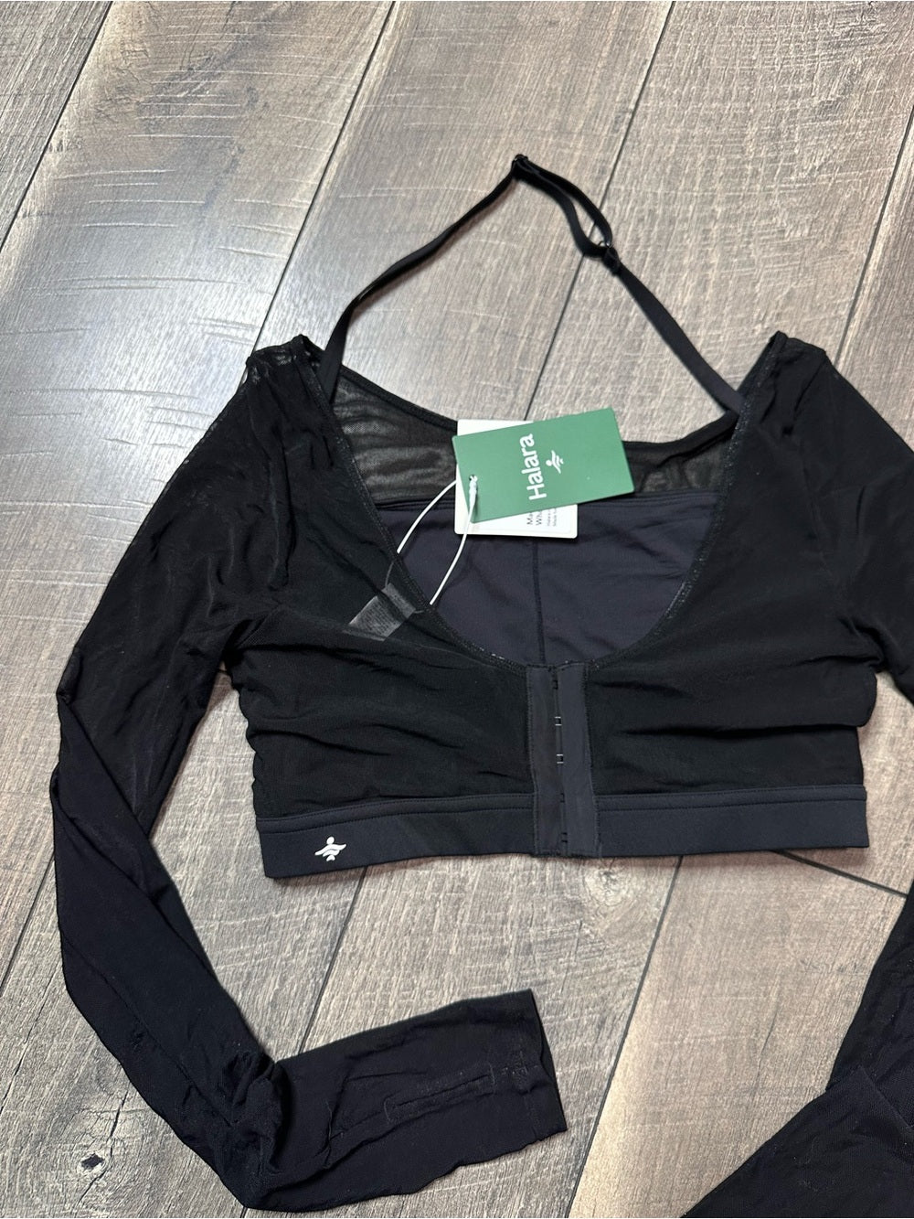 Halara Halter Mesh Long Sleeve Top