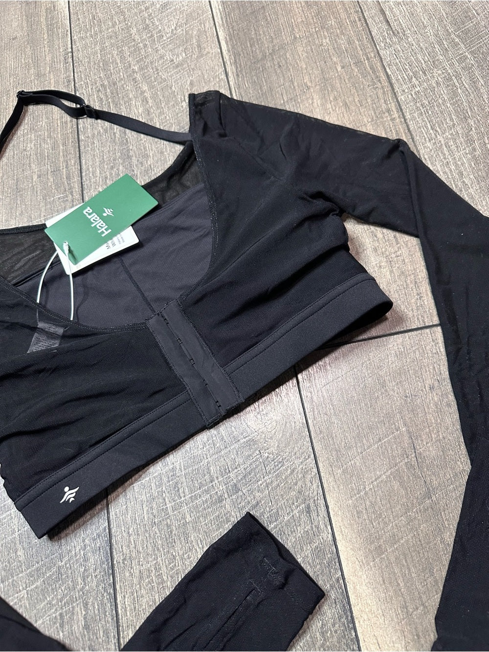 Halara Halter Mesh Long Sleeve Top