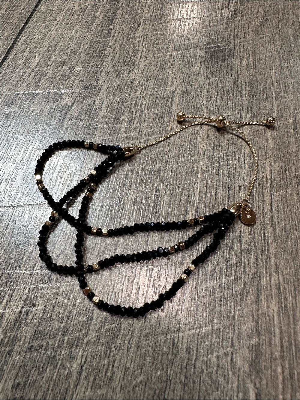 Unbranded Black Beaded Adjustable Bracelet