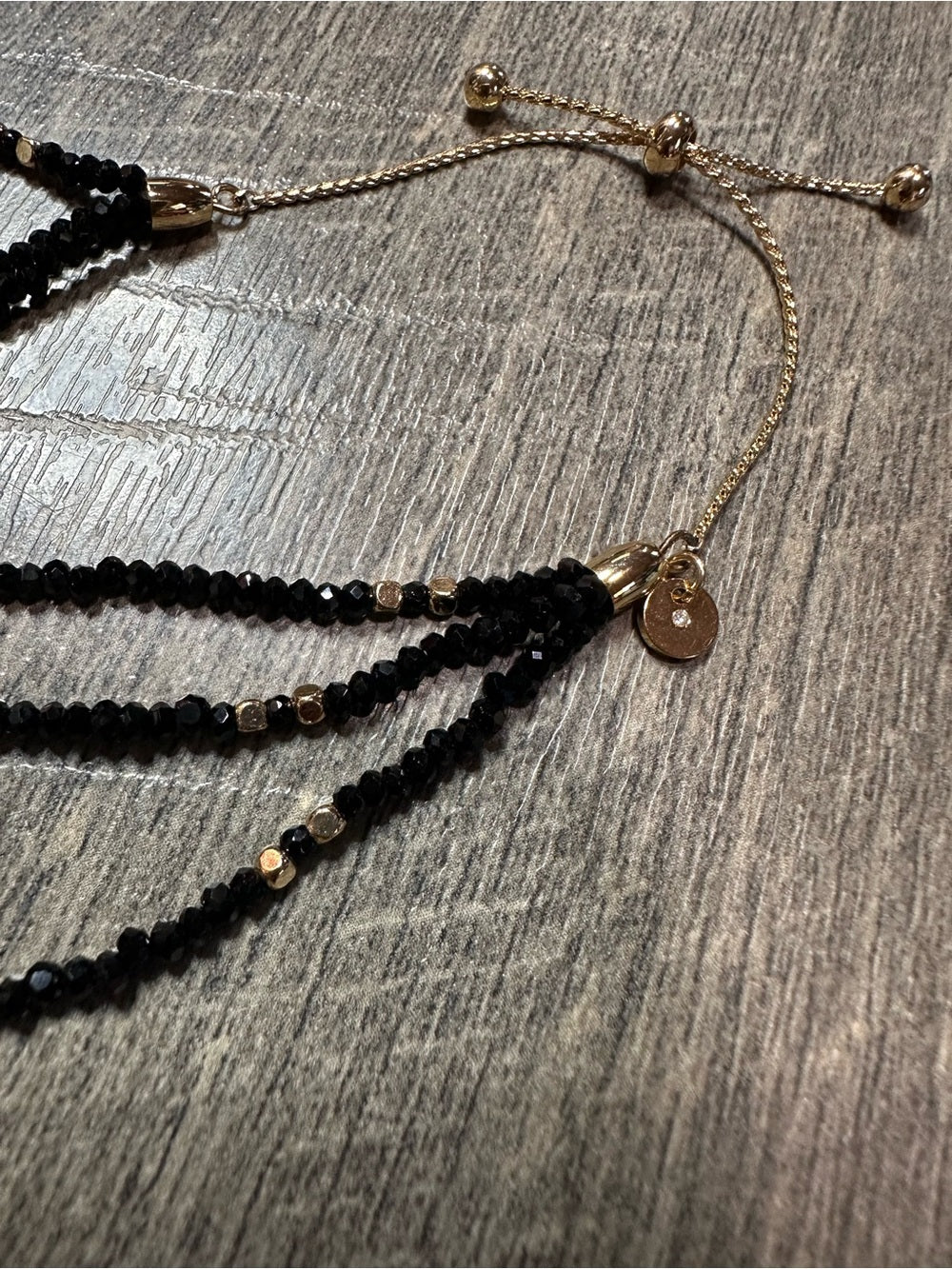 Unbranded Black Beaded Adjustable Bracelet