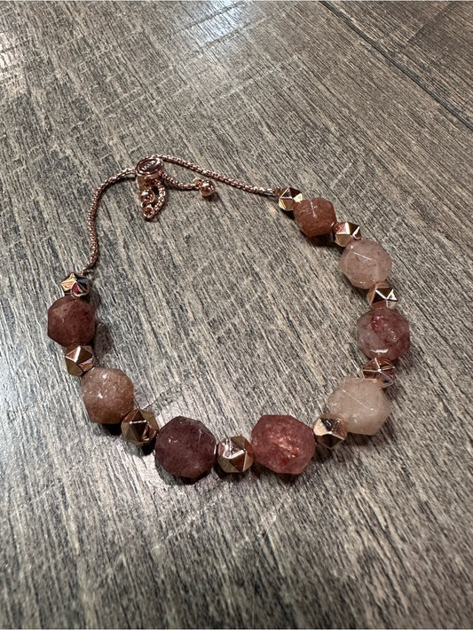 Unwritten Strawberry Quartz Adjustable Bracelet