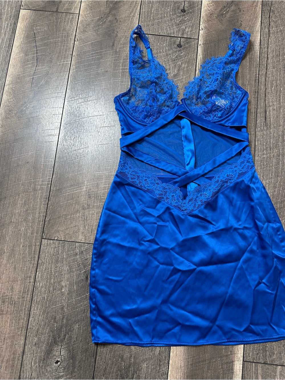 Victoria's Secret Lace Unlined Plunge Strappy Slip Dress