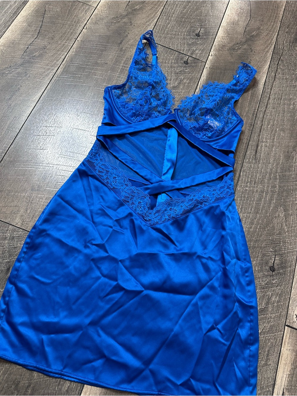Victoria's Secret Lace Unlined Plunge Strappy Slip Dress