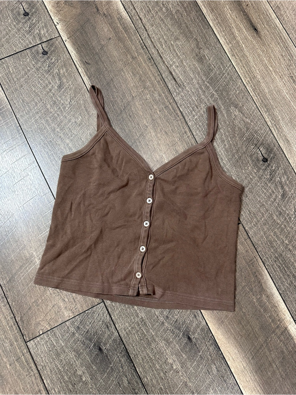 John Gault Crop Button Front Tank Top