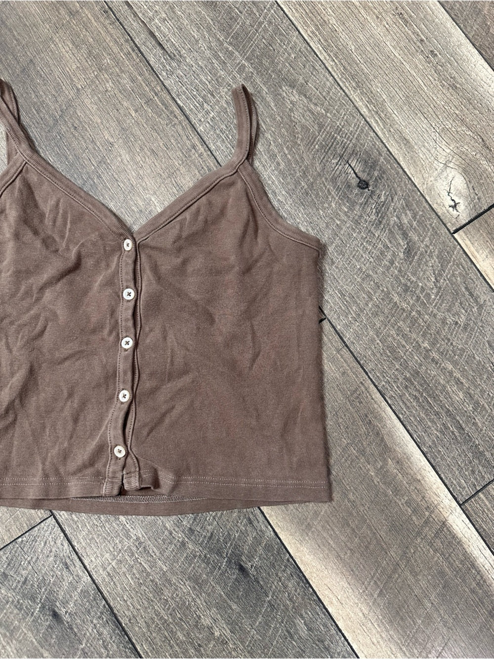 John Gault Crop Button Front Tank Top