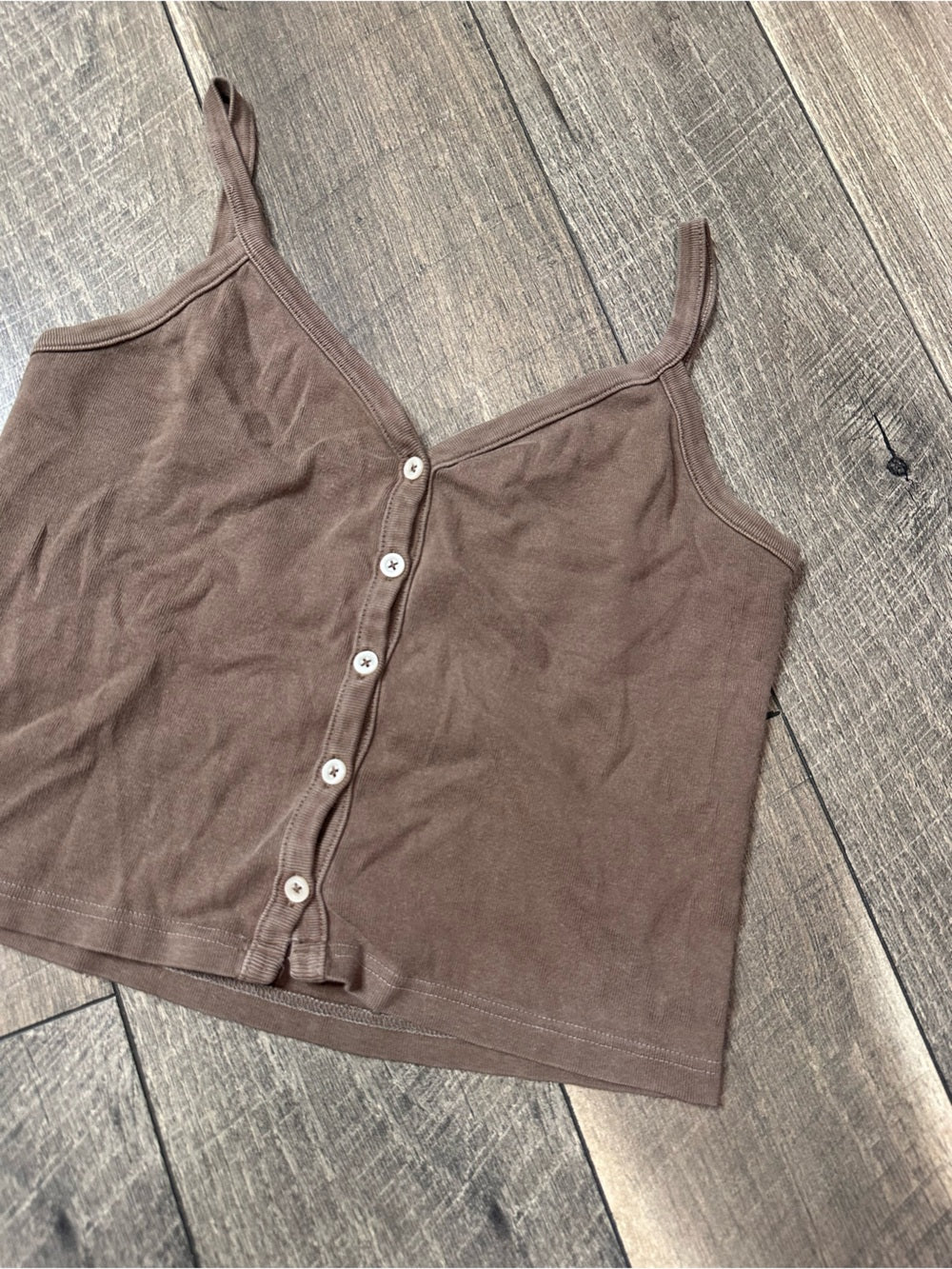 John Gault Crop Button Front Tank Top