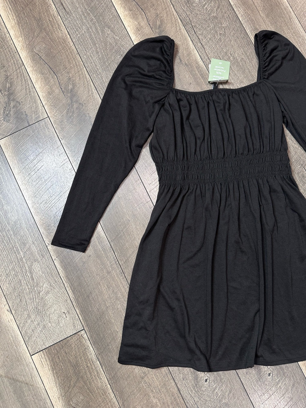 Divided Black Long Sleeve Mini Dress