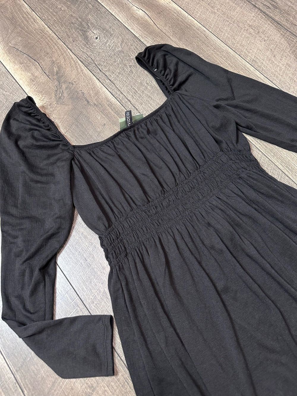 Divided Black Long Sleeve Mini Dress