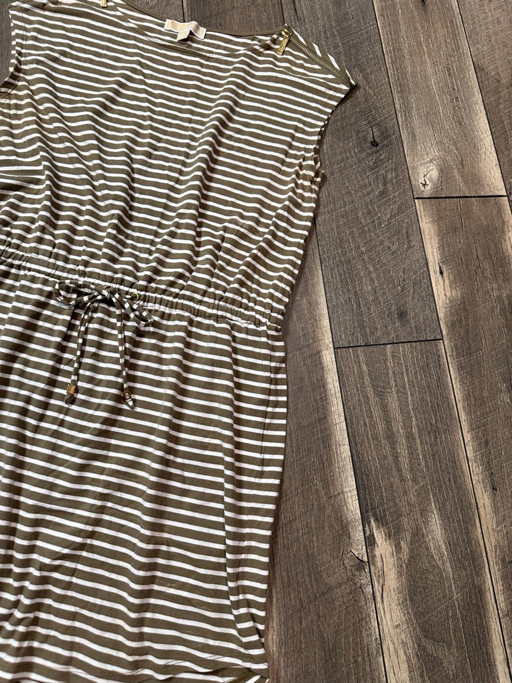 Michael Kors Olive Striped Mini Dress