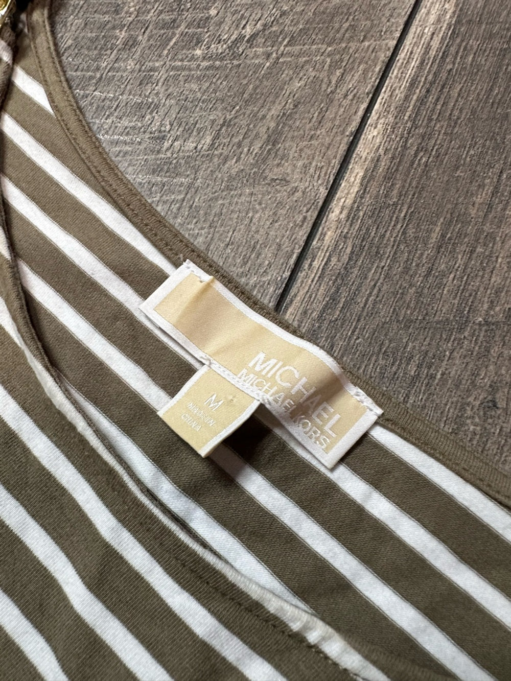 Michael Kors Olive Striped Mini Dress