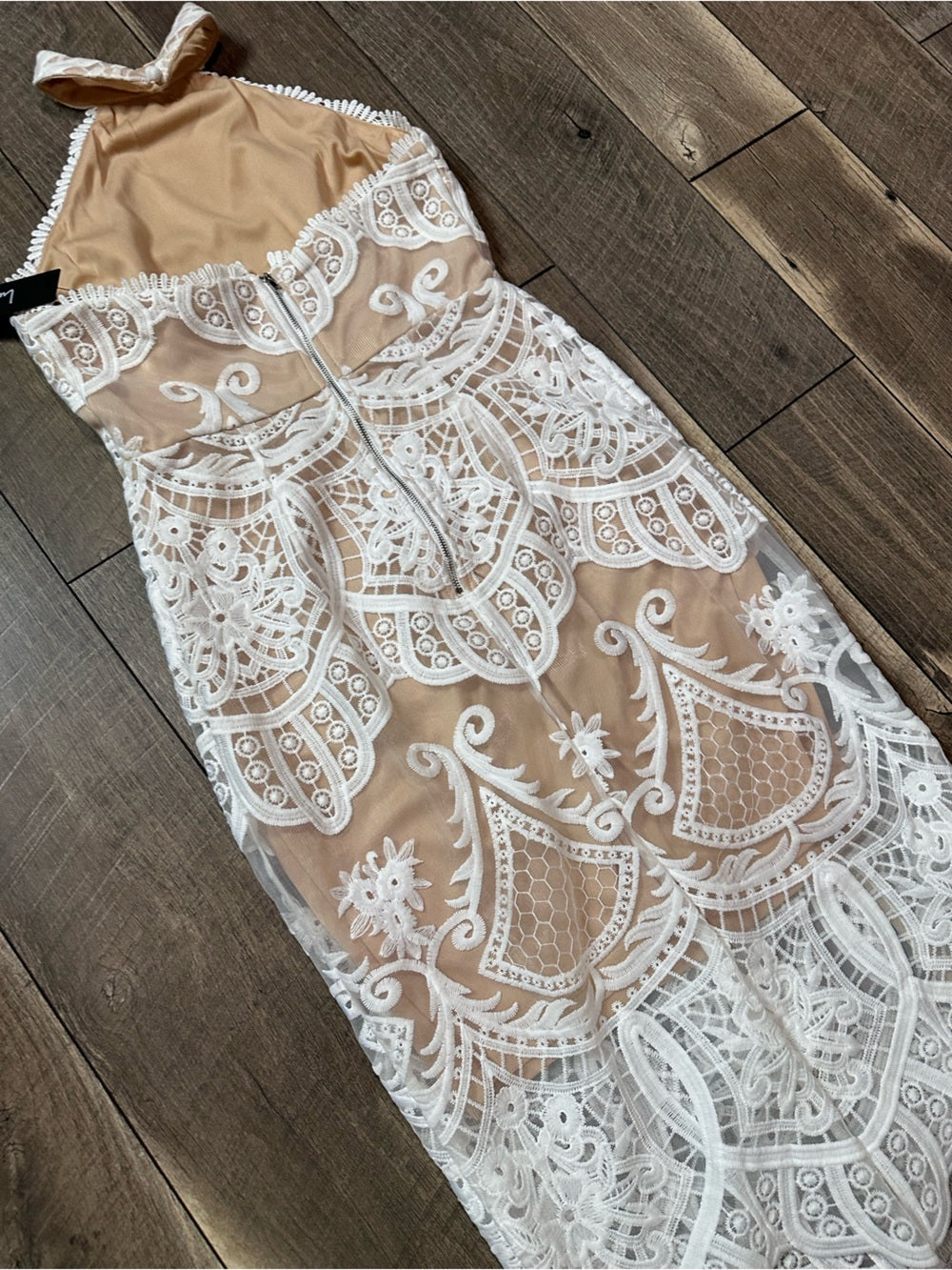 Lulus Halter Lace Midi Dress